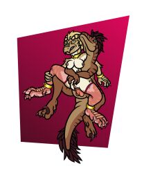 2_fingers 2_horns 4_fingers 4_toes 5:6 absurd_res alpha_channel ankle_cuffs anthro anthrosaur areola blue_eyes bodily_fluids breasts brown_body brown_claws brown_eyes brown_feathers brown_fur brown_scales brown_stripes claws clitoral_hood clitoris clitoris_piercing clothing collar countershade_arms countershade_feet countershade_hands countershade_legs countershade_neck countershade_torso countershading cuff_(restraint) dewclaw digitigrade dinosaur dromaeosaurid duo eyelashes fangs feathers feet female finger_claws fingers fur fur_tuft furred_kobold furred_scalie genital_fluids genital_piercing genitals glistening glistening_eyes gold_(metal) gold_collar gold_cuffs gold_jewelry gold_piercing golden_claws hair hand_behind_back handcuffs head_feathers hi_res holding_another holding_leg holding_partner horn hug hugging_another janek5 janek_(janek5) jewelry kobold legwear legwear_only looking_at_another looking_at_partner male male/female mane markings metal_collar metal_cuffs mostly_nude multicolored_body neck_cuff neck_tuft nipple_piercing nipples nylon nylon_clothing nylon_stockings nylons paws penetration penile penile_penetration penis penis_in_vagina piercing pink_clothing pink_legwear pink_stockings prehistoric_species pupils reptile restraints saurischian scales scalie sex sickle_claw simple_background small_breasts smile smiling_at_another smiling_at_partner snout stockings stockings_only striped_body striped_fur stripes tail tail_feathers tan_body tapering_penis tapering_tail teeth theropod toe_claws toes translucent translucent_clothing translucent_legwear translucent_stockings tuft vaginal_fluids vaginal_penetration velociraptor vulva white_body wiggling_toes zhali_(spe)