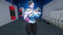 1girls 3d 3d_(artwork) alternate_version_available big_breasts big_thighs black_hair black_pants black_yoga_pants blue_tank_top breasts clothed clothing curvy female female_only grey_eyes gym indoors kabalmystic_(style) lips looking_at_viewer low_ponytail midriff nintendo pants ponytail solo tank_top thhypercombine12 thick thick_hips thick_thighs thighs tied_hair towel towel_around_neck white-skinned_female white_skin wide_hips wii_fit wii_fit_trainer wii_fit_trainer_(female) yoga_pants