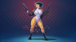 1girls ace_of_spades anthro anthro_female anthro_only big_breasts breasts female female_only firearm fur furry furry_female furry_only gun nipples nude nude_female pistol prince_vaxis_(copyright) pussy solo solo_female stoopix tagme weapon