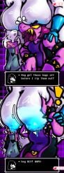 big_breasts breast_vore breasts comic deltarune eviltqf female female_pred female_prey huge_breasts male_prey massive_breasts milf milf_pred multiple_prey nipple_vore nipples nude nude_female part_1 queen_(deltarune) ralsei susie_(deltarune) unwilling_prey vore