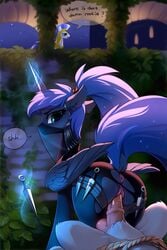 1girls 2018 2boys absurd_res alicorn animal_ears animal_genitalia animal_penis anthro_on_feral anus armor ass balls big_ass big_butt blue_eyes blue_fur blue_hair blue_mane butt clothing dat_ass dialogue dock english_text equine equine_penis erection faceless_male feathered_wings feathers female femdom feral friendship_is_magic fur going_commando group hair hasbro helmet hi_res horn horsecock knife magic male male_on_female malesub mammal mane mare medial_ring my_little_pony night no_panties no_underwear penetration penis princess princess_luna_(mlp) pussy rope royal royal_guard_(mlp) royalty sex smile solo_focus sparkles stallion straight telekinesis testicles text thick thick_ass thick_thighs tomatocoup torn_clothes vagina vaginal vaginal_sex weapon white_fur wide_hips wings