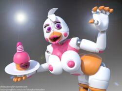 3d 3d_model animatronic avian bird chicken clothing five_nights_at_freddy's fnaf footwear freddy_fazbear's_pizzeria_simulator funtime_chica_(fnaf) high_heels idsaybucketsofart machine robot scottgames shoes solo ultimate_custom_night video_games