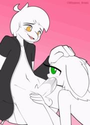 alfa_(alfa995) animated anthro avian balls blowjob blush erection fellatio femboy fur gay girly gradient_background green_eyes humanoid_penis male mammal mouse open_mouth oral penis pink_background reggie_(whygena) rodent simple_background smile whygena yaoi yellow_eyes