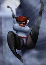 alternate_costume ass big_ass bodysuit breasts clothed costume curvy disney elastigirl elastigirl_(the_incredibles_2_supersuit) female female_only fenrox fully_clothed gloves helen_parr huge_ass huge_butt milf pixar plump short_hair solo straight_hair the_incredibles the_incredibles_2 thick_thighs thigh_boots voluptuous wide_hips