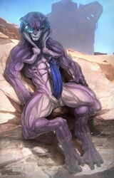 2017 abs alien angara animal_genitalia big_penis canyon circumcised desert double_chin dripping erection exhibitionism eyewear genital_slit humanoid inviting jaal_ama_darav long_penis male male_only mass_effect mass_effect_andromeda monocle muscular muscular_male oasis penis pool_(disambiguation) precum public ruins seductive sky slit smile smirk solo thick_thighs todex vein veiny_penis video_games