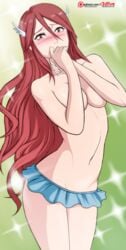 1girls 2017 arms arms_over_chest bare_arms bare_legs bare_midriff bare_shoulders belly bikini bikini_bottom bikini_skirt blue_skirt blue_swimsuit blush breasts cleavage cordelia_(fire_emblem) covered_breasts covered_nipples covering covering_mouth cute embarrassed female fire_emblem fire_emblem_awakening hands hands_over_mouth highres hips human legs long_hair looking_at_viewer midriff miniskirt mostly_nude navel nervous r3dfive red_eyes red_hair shiny shy simple_background solo swimsuit thighs topless two_piece_swimsuit winged_helmet