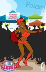 2016 animated beach chesty_larue dark-skinned_female dark_skin drawn_together foxxy_love harlem_shake thong