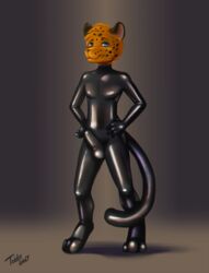 bodysuit bulgue clothing feline leopard male male_only mammal rubber rubber_suit tight_clothing tobbywolf