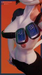 absurd_res animal_humanoid anthro athletic athletic_anthro athletic_female black_body black_fur close-up clothed clothing epic_games erect_nipples felid felid_humanoid feline female fortnite fur hi_res humanoid mammal mammal_humanoid meow_skulls nipples orange_body orange_fur partially_clothed samtrix selfie solo topless white_body white_fur