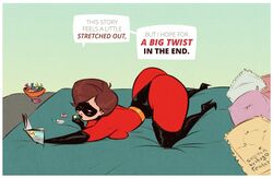 armwear ass big_ass bodysuit clothed clothing costume curvy disney elastigirl eyewear female footwear fully_clothed gloves handwear helen_parr huge_ass huge_butt hugotendaz legwear mask milf pixar plump short_hair smooth_skin solo text the_incredibles thick_thighs thigh_boots wide_hips