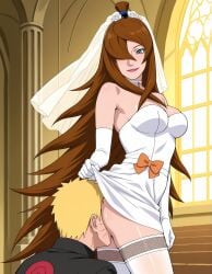1boy 1girls ai_generated arm_gloves ass ass_worship big_ass big_breasts boruto:_naruto_next_generations breasts bride brown_hair cheating cheating_husband cheating_on_wedding_day church cleavage cunnilingus curvaceous curvy curvy_body curvy_female curvy_figure dress dress_lift duo duo_focus female female_focus from_behind gloves green_eyes hourglass_figure indoors licking licking_pussy lifted_by_self light-skinned_female light-skinned_male light_skin lipstick looking_at_viewer makeup male mature mature_female mei_terumi milf narugirlshot naruto naruto_(series) naruto_shippuden oppai oral oral_sex pussy rear_view revealing_clothes smothering smothering_ass stockings suit_and_tie uzumaki_naruto veil very_long_hair viewed_from_above voluptuous wedding wedding_dress wedding_veil whisker_markings white_dress wide_hips worship yellow_hair