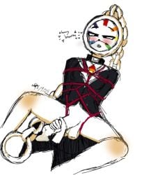 2025 after_sex bondage clock cum dandy's_world dandys_world dyle_(dandy's_world) half-dressed handjob heavy_breathing lilgrimprincess male male_only non-human object_head penis roblox shibari sketch solo solo_male suit suit_and_tie suit_jacket