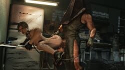 2boys 3d anal anal_sex crossover gay leon_scott_kennedy male male_only penetration pyramid_head resident_evil silent_hill size_difference somehappened tagme