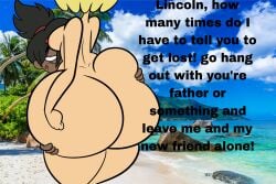 1boy 1girl1boy 1girls ass_focus bbw blonde_female blonde_hair bubble_butt dark-skinned_male edit edited female huge_ass huge_butt light-skinned_female looking_at_viewer male milf naked naked_female oboithisisfunky rita_loud tagme teotle_(oc) the_loud_house