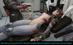 3d aisloppytoppy alien breasts breasts_out caption captioned english_text facehugger facehugger_like_creature female male marvel marvel_rivals monster ovipositor ovipositor_penis partially_clothed peni_parker peni_parker_(marvel_rivals) penis report sedated sleeping test_subject text