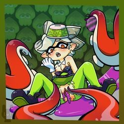 2018 5_fingers after_sex amber_eyes beauty_mark blush breasts cephalopod cephalopod_humanoid clitoris clothing digital_media_(artwork) exposed_breasts female gloves hair ink inkling light_skin lv1shadowpuppet marie_(splatoon) marine nintendo nipples open_mouth pussy raised_skirt short_hair sitting splatoon spread_legs spread_pussy spreading squid squid_sisters symbol-shaped_pupils tentacle tentacle_hair tentacle_sex vaginal_penetration video_games white_hair