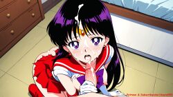 1boy 1girls absurd_res ai ai_art ai_generated ass azure993 balls bishoujo_senshi_sailor_moon breasts clothed_female_nude_male cum cum_in_mouth cum_on_face cumshot cumshot_on_face erection facial female female_focus gigantic_cock gigantic_dick girly hi_res high_quality high_resolution highres indoors kneeling_oral_position large_cock large_dick lips lipstick long_hair looking_at_viewer looking_down magical_girl makeup male monster_cock monster_dick nipples nude open_mouth parted_lips penis pussy rei_hino ripped_clothing sailor_mars sex solo_focus spread_legs straight testicles thighs torn_clothes uncensored