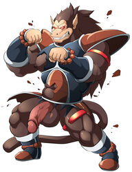 1boy clothing dragon_ball dragon_ball_z fur humanoid_penis maldu male male_only oozaru penis raditz red_eyes solo torn_clothing