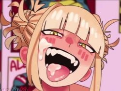 1boy 1girls animated blonde-haired_female blonde_hair cuckquean cum cum_in_mouth cum_on_face cumshot double_bun facial female_focus gentoz_(artist) himiko_toga messy_hair my_hero_academia photo_(object) shorter_than_10_seconds solo_focus sound straight tagme toga_himiko uraraka_ochako video yellow_eyes