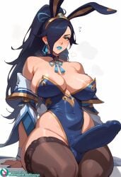 1futa 2025 ai_generated areola_slip areolae balls big_balls big_breasts big_penis blue_hair breasts bulge bulge_through_clothing bulge_under_clothes child_bearing_hips earrings futa_only futanari hair_ornament huge_breasts huge_cock hung_futa intersex league_of_legends looking_at_viewer miss_fortune musk musk_clouds nipple_bulge noonyx penis porcelain_miss_fortune sweat sweatdrop sweating sweaty thick_thighs veiny_penis