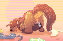 absurd_res anus binturong bodily_fluids bottle brown_body brown_fur claws container dipstick_tail electronics feelferal female feral fur genital_fluids genitals hi_res improvised_sex_toy in_heat mammal markings masturbation object_in_pussy one_eye_closed paws phone pussy solo tail tail_markings vaginal_fluids vaginal_masturbation vaginal_penetration viverrid vulva whiskers