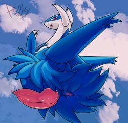 anus dragon erection feral generation_3_pokemon genitals hi_res interspecies knot latios legendary_pokemon male mythological_creature mythological_scalie mythology nintendo pawzzhky penis pokemon pokemon_(species) pokephilia scalie sky solo