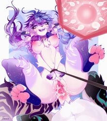 absurd_res anthro aroused astra_(aatest137) bodily_fluids bondage bound breasts breed canid canine cum cum_inside dirty dirty_talk dominant duo female genital_fluids genitals hi_res impregnation lyra_(aatest137) male male/female mammal moan nipples nude paws penetration penis pussy sex tokkot vaginal_penetration vulva