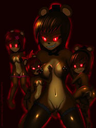 breasts cub female five_nights_at_freddy's five_nights_at_freddy's_4 foursome freddles looking_at_viewer navel nightmare_freddy nipples panties_down pussy rule_63 size_difference smile tagme young