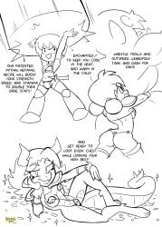 2boys 2girls armsleeves ass bikini bikini_armor comic commercial dialogue dnd dragon_girl dragonkin dungeons_and_dragons english_text female gold gold_coins horns kobold looking_at_viewer male metal_bikini no_color ogre orc orc_male pillar pose posing posing_for_the_viewer scales scalie short_hair shoulder_pads string_bikini sword tail teenage_boy teenage_girl teenager thighhigh_boots thighhighs tied_hair treasure treasure_hoard troll troll_male twin_buns underbelly wrestling xierra099 yellow_eyes