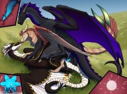 black_body black_scales bodily_fluids breeding_kink breeding_season claws cum cum_in_vagina cum_inside dragon feathered_dragon feathered_scalie feathered_wings feathers female female_penetrated feral fur genital_fluids genitals group group_sex happy happy_sex hi_res horn inside internal male male/female male_penetrating male_penetrating_female mythological_creature mythological_scalie mythology on_bottom on_top orange_body orange_fur paws penetration penis scales scalie sex shocked tail thepeachdragoness triangle_(disambiguation) triangle_position trio vaginal vaginal_penetration white_body white_scales wings