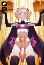 1futa ai_generated balls blonde_hair breasts capella_emerada_lugnica capella_emerada_lugunica cock colored dick erection female futa/female futa_only futanari holding_cake honey honey_on_genitals honey_on_penis intersex light-skinned_futa light_skin nickythecreator penis pink_eyes re:zero_kara_hajimeru_isekai_seikatsu sexy sexy_body sexy_pose short_hair small_ass small_breasts standing testicles uncensored veiny_penis violet_clothing