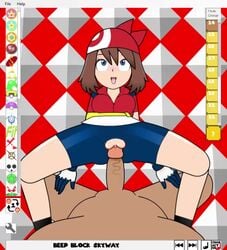 1boy 1girls alternate_costume anal_penetration animated ass bandana bike_shorts blush bouncing_ass bouncing_breasts breasts brown_hair clitoris clothed clothed_sex cowgirl_position crotchless_clothes cum cum_in_pussy cum_inside edit fellatio female hand_on_ass hand_on_own_ass happy happy_sex human human_only kneesocks licking_penis longer_than_30_seconds looking_pleasured male may_(pokemon) minus8 music naked nintendo nude oral oral_penetration outercourse paizuri penis pokemon pokemon_rse pov ppppu pussy riding sex shiny_skin shorts smile sound squeezing straddling synced_to_music third-party_edit torn_clothes vaginal_penetration video