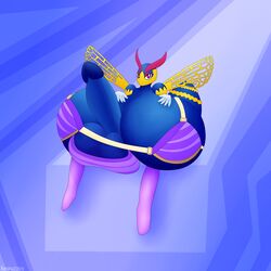 1futa 2018 anthro anthrofied arthropod balls big_balls big_breasts breasts clothing dickgirl futa_only futanari hi_res huge_balls huge_breasts hyper hyper_breasts hyper_penis insect_wings insects intersex kespuzzuo kirby_(series) nintendo penis purple_eyes queen_sectonia solo video_games wings