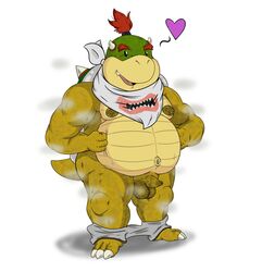 1boy anthro artist_request balls bowser_jr. erection foreskin front_view full_body gay grin koopa long_foreskin looking_at_viewer male male_only mario_(series) musk neckerchief nintendo nipples nude open_mouth penis reptile scalie shell simple_background smile solo standing tail teen teenager testicles turtle uncircumcised uncut underwear underwear_down unretracted_foreskin video_games white_background