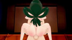 1boy 1girls 3d animated animated_gif ass ass_focus asui_tsuyu big_ass boku_no_hero_academia breasts duo female green_hair green_hair_female light-skinned_female light-skinned_male male medium_breasts my_hero_academia penis standing standing_sex tagme tsuyu_asui