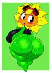 1girls anthro anthrofied ass ass_focus big_breasts breasts female flora_fauna furry_funnychan plant plant_girl plant_humanoid plantie plants_vs._zombies plants_vs_zombies popcap_games solar_flare_(pvz) sunflower_(pvz) sweat sweaty_ass sweaty_body
