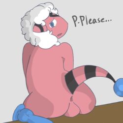 1boy anus ass back begging big_ass black_fur blue_eyes dawnthemetamon desperate dildo flaaffy furry knotted_dildo looking_at_viewer looking_back lyre_belladonna male male_only nintendo nude open_mouth original_character pink_fur pokémon_(species) pokemon pokemon_gsc pokemon_mystery_dungeon sex_toy sheep sitting solo stripes tail testicles text video_games wanderlust white_fur