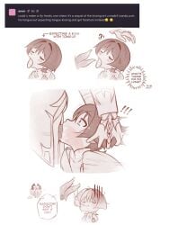 blowjob blowjob_face blush cum cum_drip cum_in_mouth cum_on_face double_fellatio doveyuzu durin_(genshin_impact) fellatio gay gay_male genshin_impact grabbing grabbing_head hair_pull hard_penis huge_penis male/male pulling_hair scaramouche_(genshin_impact) wanderer_(genshin_impact)