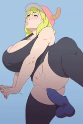 1boy 1girls 2d 2d_animation animated bottomless bouncing_breasts breasts cleavage erection female huge_breasts miss_kobayashi's_dragon_maid nobuone partial_male penetration penis quetzalcoatl_(dragon_maid) sex straight vaginal_penetration