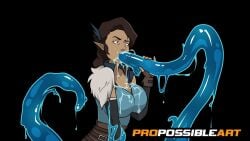 cartoon critical_role critical_role:_vox_machina cum dark_skin deepthroat fellatio large_breasts long_hair propossibleart slime tan_skin tentacle vexhalia