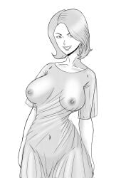 1girls actress big_breasts breasts celebrity female kallyuu large_breasts nipples nipples_visible_through_clothing real_person solo sydney_sweeney translucent_clothing