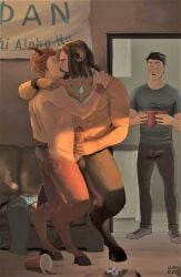 exhibitionism exhibitionist frat_house gay gay_male gay_sex hooves horns kupo_klein male male/male male_only penis satyr