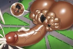 balls black_hair bodybuilder cock cum cumming ejaculation hyper hyper_balls hyper_cock hyper_genitalia hyper_penis hyper_testicles macro macrophilia male male_only muscles muscular muscular_arms muscular_male muscular_thighs orgasm orgasm_face penis regnar testicles