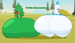 1boy 1boy1girl 1girls ass battle_for_dream_island battle_for_dream_island_elsewhere bfdi bfdie big_ass female femboy fern fern_(bfdie) huge_ass hyper hyper_ass hyper_butt hyper_thighs large_ass male object object_shows plant thick_ass thick_thighs toothpaste toothpaste_(bfdie) twosevsixthree