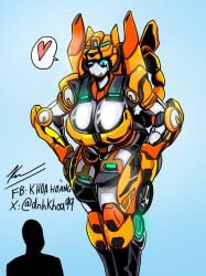 blue_sclera breasts cleavage dnhkhoa99 female giantess heart larger_female metal_cardbot robot size_difference tachi_(metal_cardbot) tachy_(metal_cardbot) winking