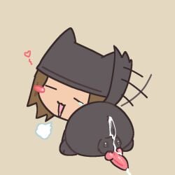 after_anal after_sex anus ass balls big_balls black_body black_fur black_hat blush brown_hair canine canine_genitalia canine_penis closed_eyes coo_erhard cub cum cum_in_ass cum_inside feral heart human_head knot knotted_penis looking_back looking_pleasured male male_cub male_only open_mouth p0rcelaingutz perineum pink_penis puppy sigh smile tail tailwag tears tears_of_pleasure wagging_tail young