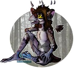 absurd_res alpha_channel animal_genitalia anthro antlers avian avian_arms avian_feet bajer_(jurij_bajer) balls beak bird bird_teet brown_body brown_fur corvid digital_media_(artwork) erection eurasian_magpie feathers feet fur genitals grey_body grey_fur hair hi_res holarctic_magpie horn hybrid jurij_bajer knot knotted_penis long_hair magpie_(corvid) male nude oscine passerine penis sitting smile solo tail talons teeth toes toothed_beak wings yellow_sclera