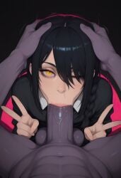 1boy 1girls 2026 ai_generated anthro anthro_on_female anthro_on_human beerus bigtub7775 black_hair chainsaw_man crossover dragon_ball_super interspecies nayuta_(chainsaw_man) tagme