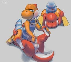 2boys anthro anthro_on_anthro anus ass balls bodily_fluids body_worship bulge butt_grab butt_sniffing butt_worship clothed clothed/nude clothing clothing_pull countershade_feet countershading cum cumming_while_sniffing cumshot curling_toes cutaway detailed_bulge dinosaur ejaculation eyewear facesitting feet flippers foot_grab footwear furry furry_male furry_only gay gay_sex genital_fluids genitals glibnel goggles hand_on_butt hi_res male male/male mario_(series) mario_kart mario_kart_world masturbation nintendo nude one-piece_swimsuit orange_body orange_yoshi orgasm penis red_body red_yoshi reptile scalie simple_background sitting_on_another smelly_butt sniffing snorkel swimwear swimwear_pull yaoi yoshi yoshi_(swimwear)