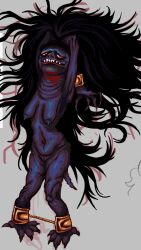 1girls armpits female hag ickystickypink look_outside mature_female monster_girl saggy_breasts solo wilhelmina_von_kreutzwort witch